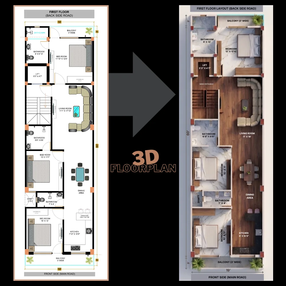 3D floor plan sample